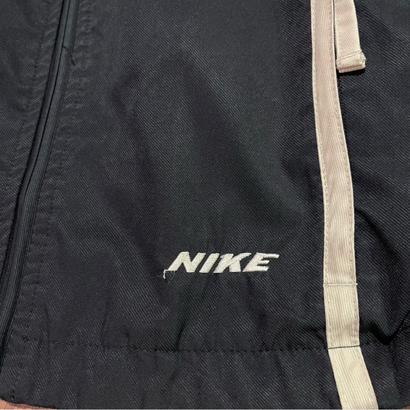 Nike Jacket Women’s Large Black‎ Tan Cinched Vintage Y2K Early 2000s Windbreaker - Picture 9 of 10